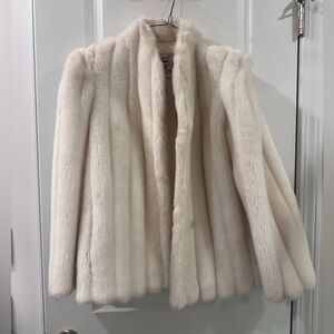 Vintage White Faux Fur Coat